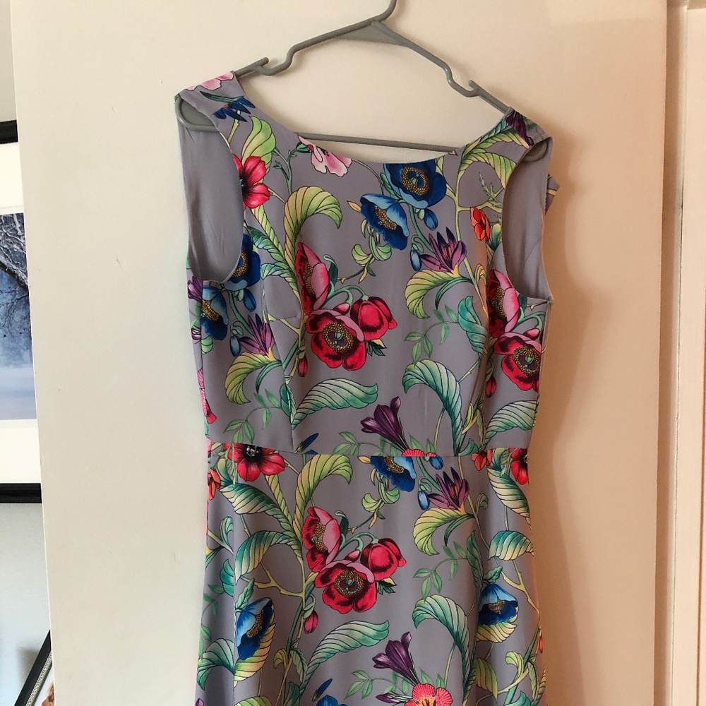 Gray/floral knit dress